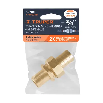 JUEGO CONECTOR PARA MANGUERA METAL TRUPER 3/4 CFM-3/4B TR12708