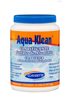 Clarificante sulfato aluminio Aqua Klean (4 y 8 libras)