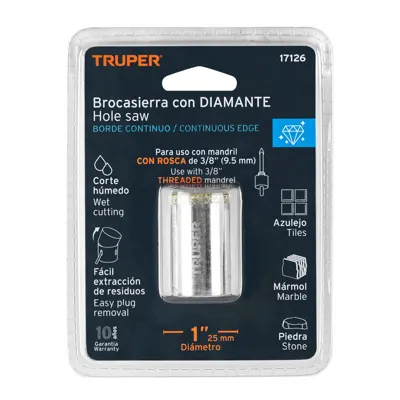 Barrena sierra diamante 1" Truper COAZ-1 (cod. 1297)