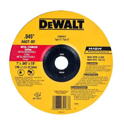 Disco de corte 7" Dewalt DW8427 (código-6731)