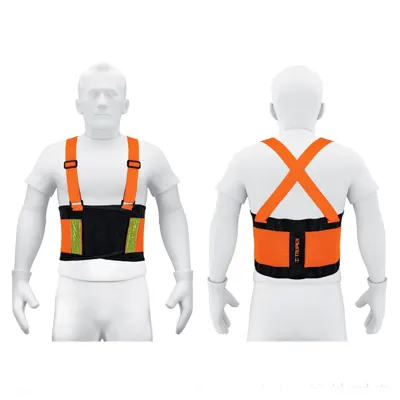 Fajas lumbares Truper c/cintas de alta visibilidad