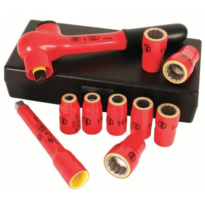 Jgo. Cubos 3/8" aislados WIHA 10pc. de 5/16" a 3/4" c/llave (cod. 39764)