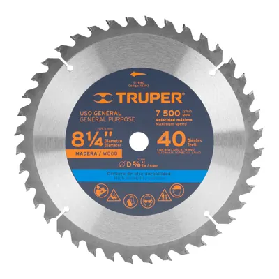 DISCO SIERRA CIRC 5/8X40 TRUPER 8 1/4 CD-18303