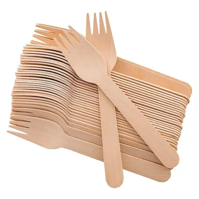 Tenedores de madera 100/1 Biodegradables (cod. 39866)