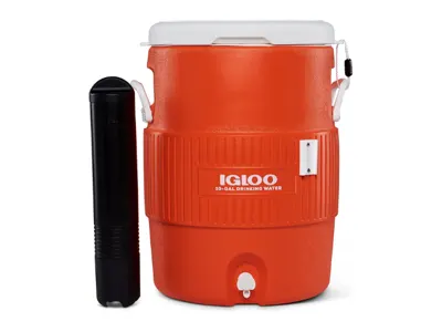 Termo Igloo 10 Galones 37,9 lts. Naranja c/portavasos (código-26840)