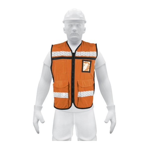 Chalecos seguridad Truper c/cintas reflec. de 2" alta visibilidad