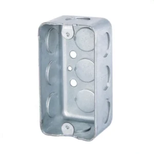 Caja metal 2x4 rectang. 1.5mm (entrada 1/2"y 3/4")