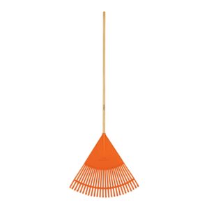 Escoba plástica flexible p/jardín, 26 dientes, mango 48" (código-14340)