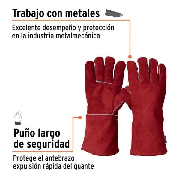Guantes rojos Truper p/soldador - Imagen 2
