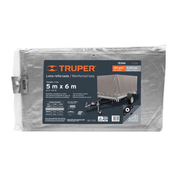 Lona gris Truper 5x6 mts. (código-10116) - Imagen 2