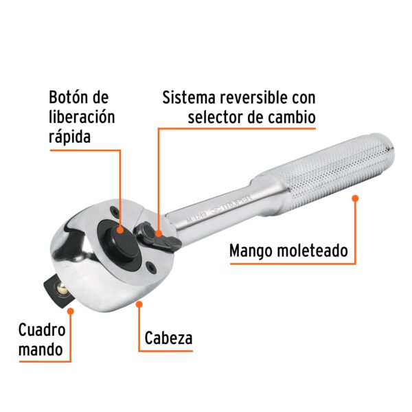 Chicharra c/matraca Truper (de 1/2",1/4"3/4", 3/8") - Imagen 3