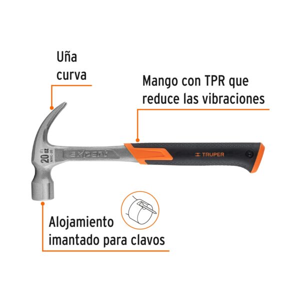 Martillo Truper 20-oz uña curva, MXC-20 16820 (Código-10761) - Imagen 2