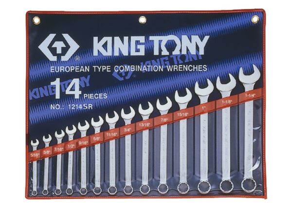 Jgo. Llaves comb. King Tony 14pcs. en pulgadas 1214SR (código-37073)