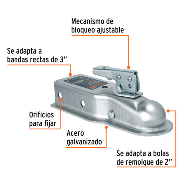 Acoplador para remolque, p/bola de 2", Truper (código-1621) - Imagen 3