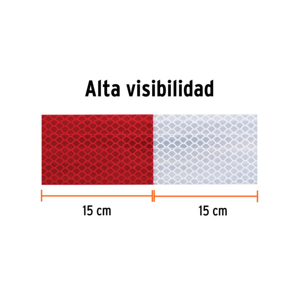 Cinta reflejante de PVC, Truper rollo de 9 m x 2" (código-36325) - Imagen 2