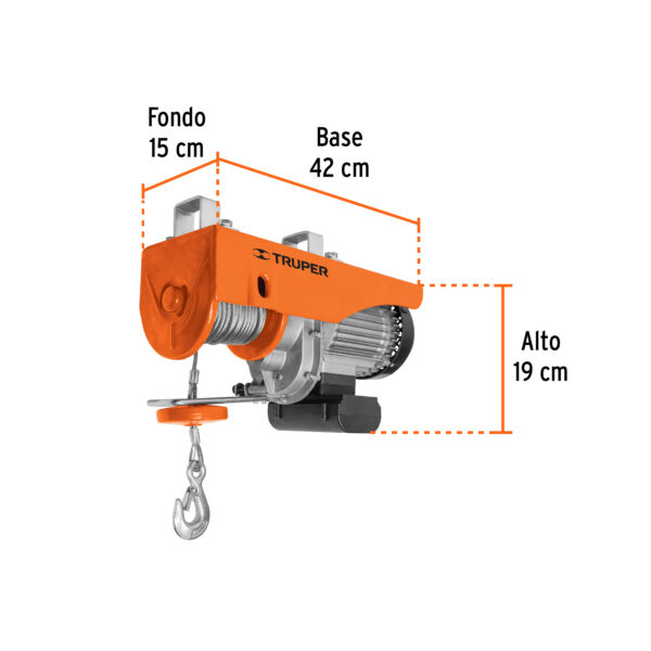 Polipasto eléctrico de 800 kg, Truper (código-36103) - Imagen 3
