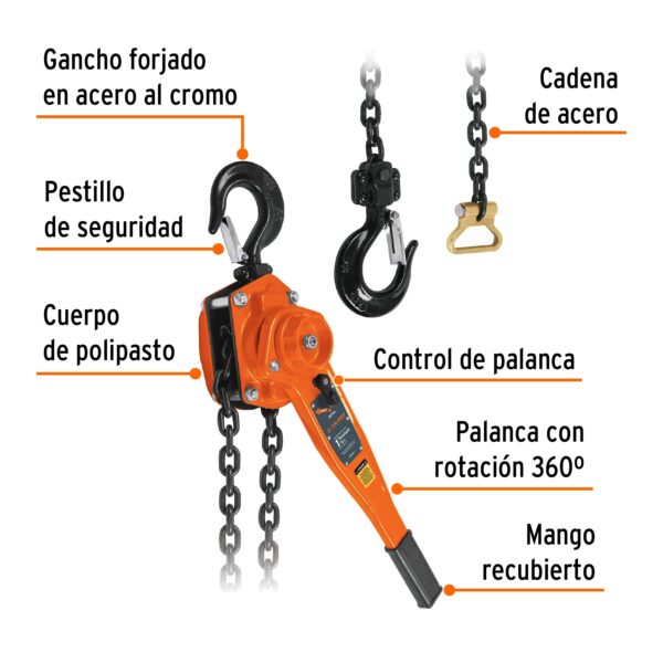 Diferencial de palanca Truper 1-1/2 toneladas (código-35126) - Imagen 3