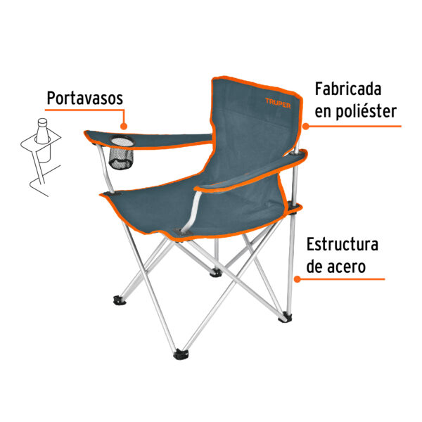 Silla plegable 30" playera Truper (código-38603) - Imagen 3