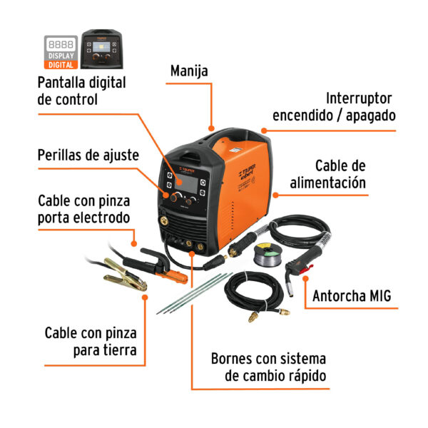 Soldadora multiprocesos Truper 200A (código-38152) - Imagen 4