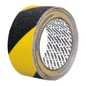 Cinta adhesiva antiderrapante Truper 50mm amar/negra (código-36402)
