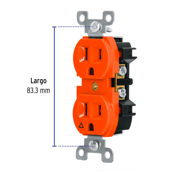 Toma corriente Naranja 15A Volteck (código-16653) - Imagen 2