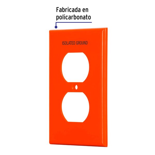Tapa p/tomacorriente naranja doble (código-15792) - Imagen 2