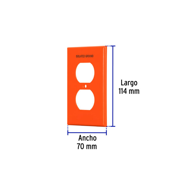Tapa p/tomacorriente naranja doble (código-15792) - Imagen 3