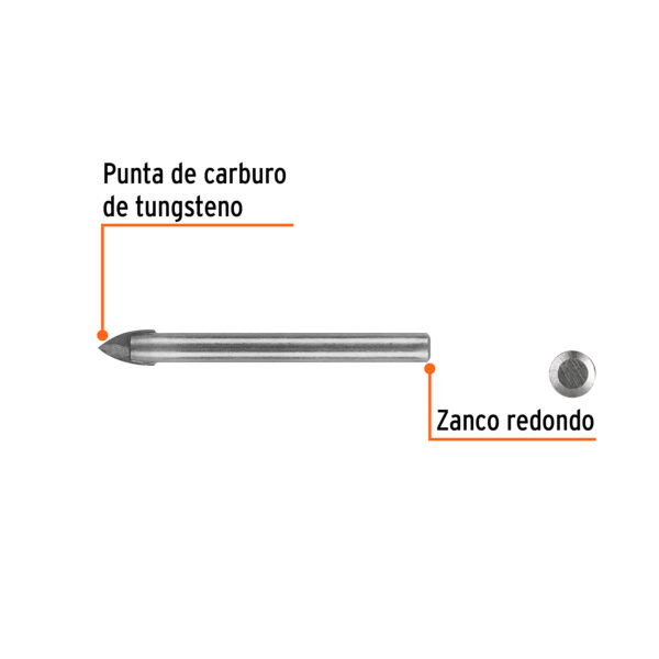 Barrena Truper 3/8" p/vidrio BVI-3/8 (cod. 6181) - Imagen 3