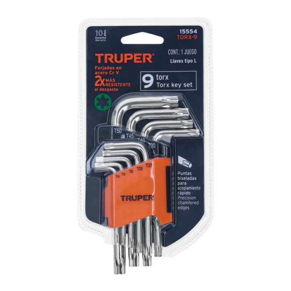 Jgo. Llave Torx Truper 9/1 TORX-9 (cod. 8732)