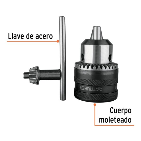 Mandril 1/2" Truper c/llave BRO-1/2N (cod. 10354) - Imagen 2