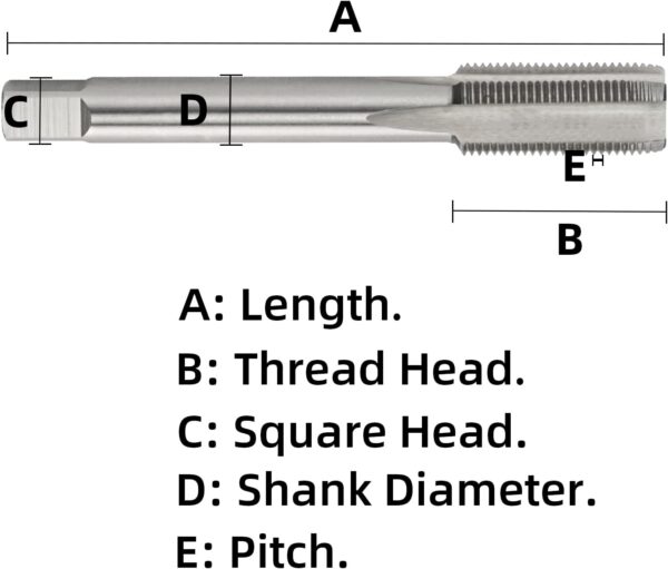 HSS 1 1/4 "-8 UN Macho Macho, Grifo d/rosca de mano derecha (cod. 39730) - Imagen 2