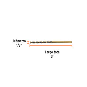 Barrena p/metal HSS Truper 1/8" BAV-1/8 (cod. 1291)