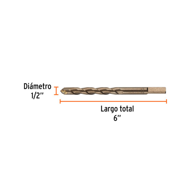 Barrena p/concreto 1/2"x6" Truper BCT-1/2x6-b (cod. 1474) - Imagen 2