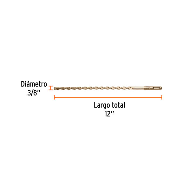 Barrena SDS plus 3/8"x12" Truper BS-3/8x12 (cod. 1444) - Imagen 3