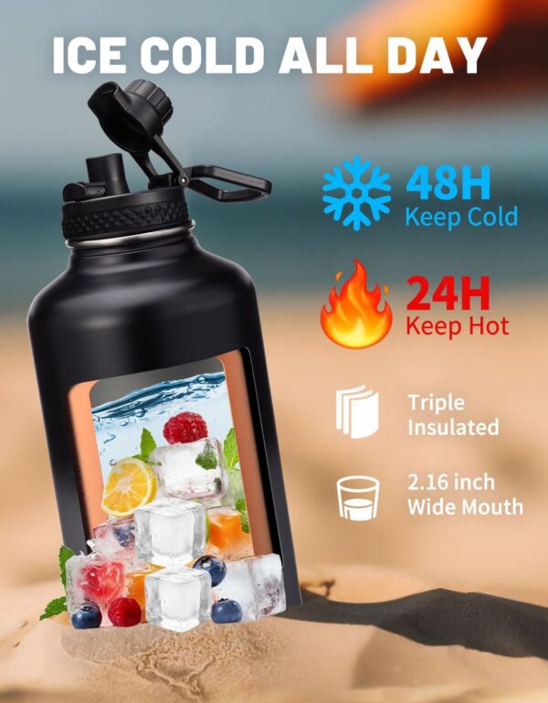 Botella inox. 64-oz. p/agua c/funda (cod. 38421) - Imagen 2