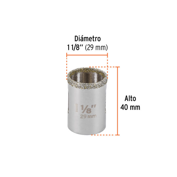 Barrena sierra diamante 1-1/8" Truper COAZ-1-1/8 (cod. 1298) - Imagen 3