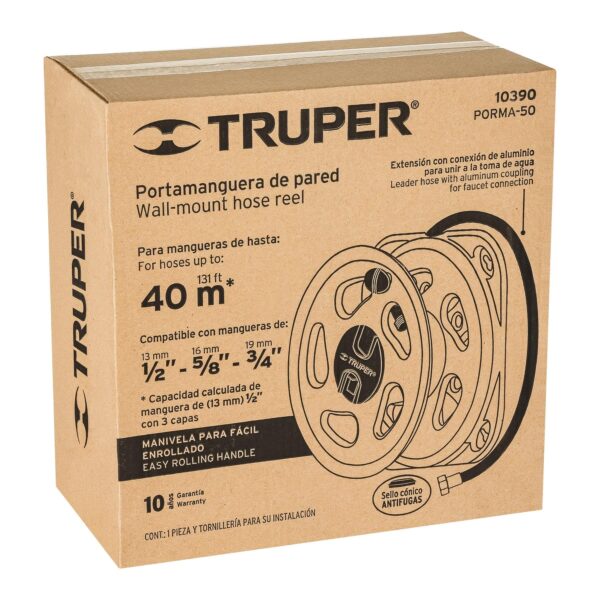 PORTA MANGUERA D PARED TRUPER 10390 PORMA-50 (COD.13937)