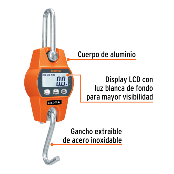 Báscula digital de pilas, 300kg, Truper 100788 (cod. 39715) - Imagen 2