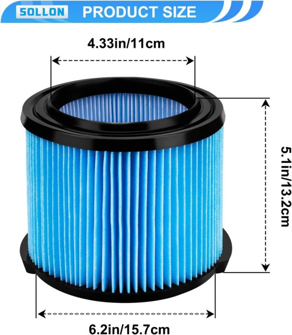 Filtros d/vacío VF3500 p/Aspiradora Ridgid de 3 a 4.5Gls. (cod. 39860) - Imagen 2