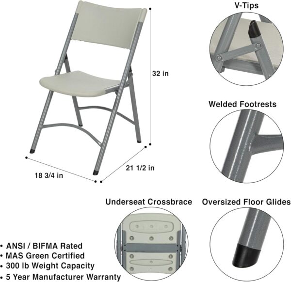 Silla plegable plástica 4/1 gris claro (cod. 39833) - Imagen 3